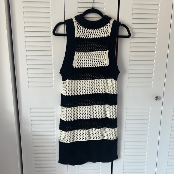 Ted Baker Black and White Striped Knit Tank Top - Picture 6 of 8
